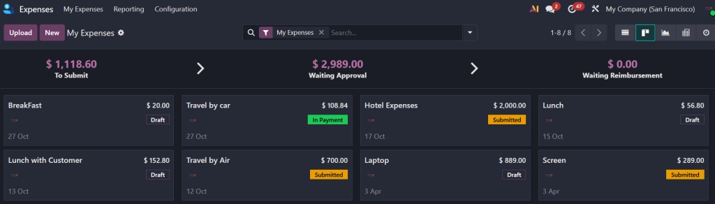expense odoo ERP AI Consulting