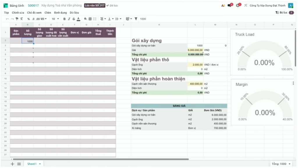 spreadsheet odoo